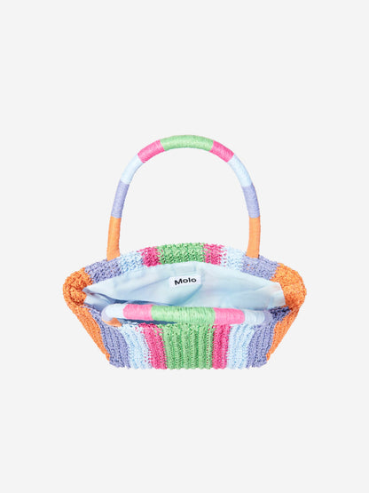 Girls Striped Magic Fade Straw Bag in Multicolour (29cm)