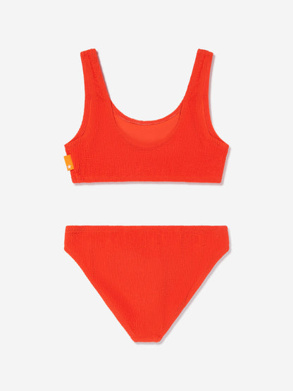 Girls Nola Solid Bikini in Red (UPF50+)