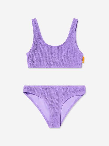 Girls Nola Solid Bikini in Purple (UPF50+)