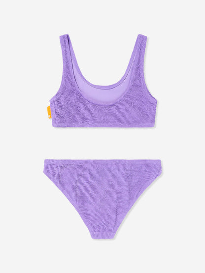 Girls Nola Solid Bikini in Purple (UPF50+)