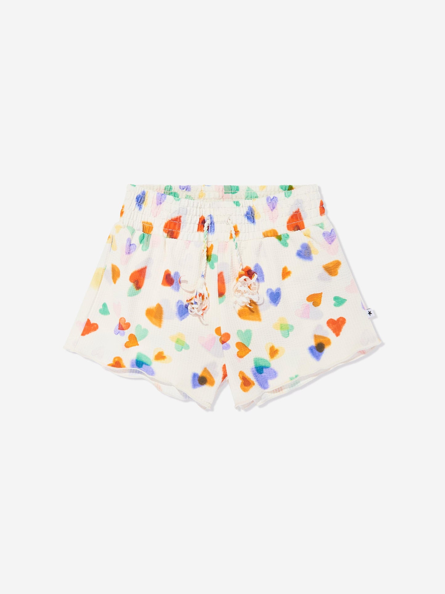 Girls Nicci Rainbow Hearts Swim Shorts in Ivory (UPF50+)