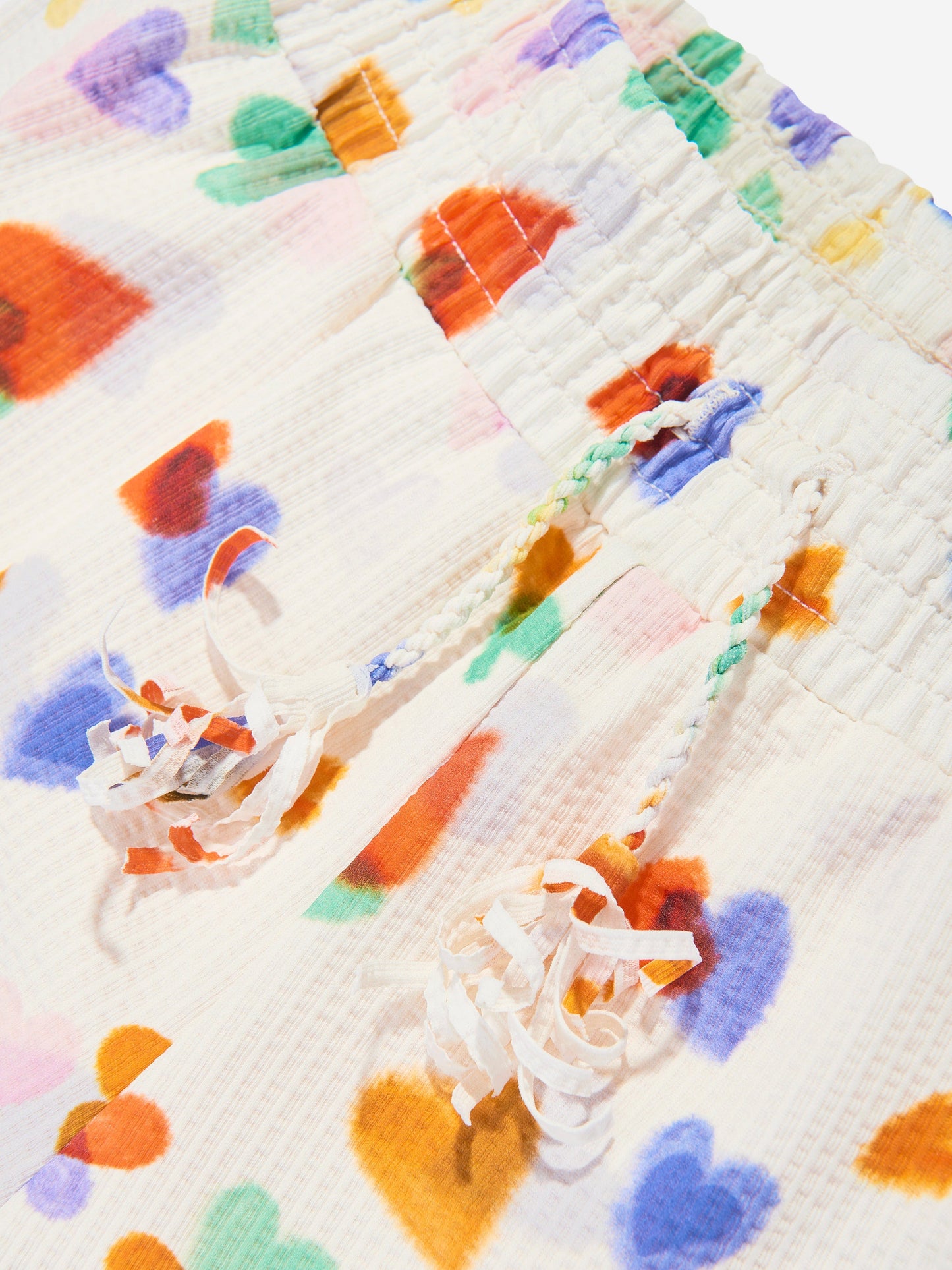 Girls Nicci Rainbow Hearts Swim Shorts in Ivory (UPF50+)