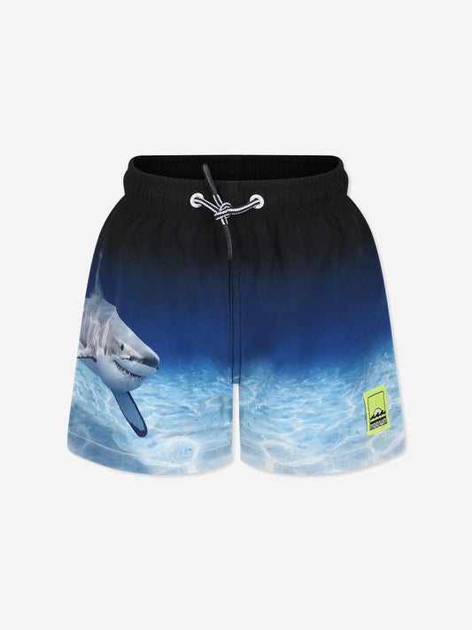Boys Niko Faded Shark Swim Shorts in Blue (UPF50+)