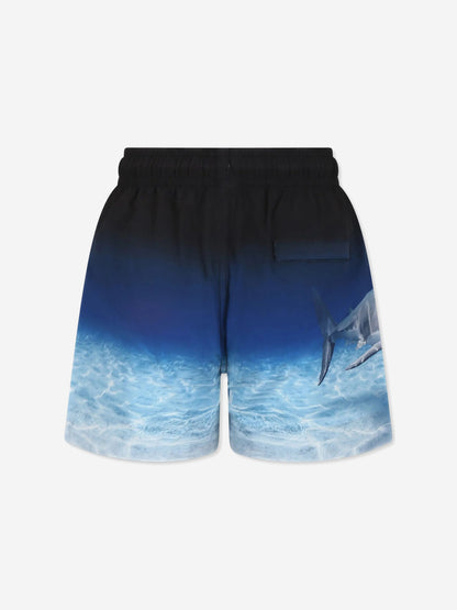 Boys Niko Faded Shark Swim Shorts in Blue (UPF50+)