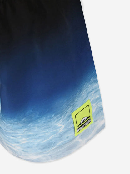 Boys Niko Faded Shark Swim Shorts in Blue (UPF50+)