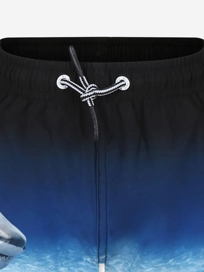 Boys Niko Faded Shark Swim Shorts in Blue (UPF50+)