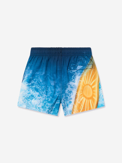 Boys Niko Surf Art Chill Swim Shorts in Blue (UPF50+)