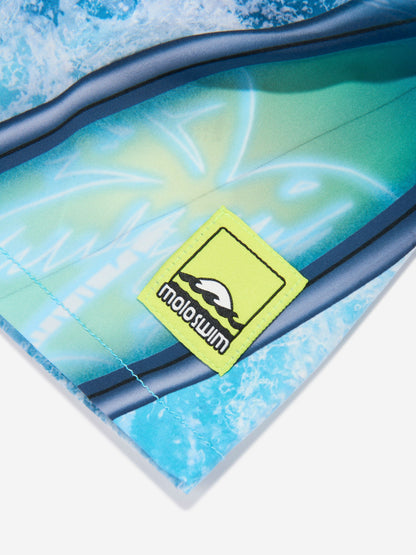 Boys Niko Surf Art Chill Swim Shorts in Blue (UPF50+)