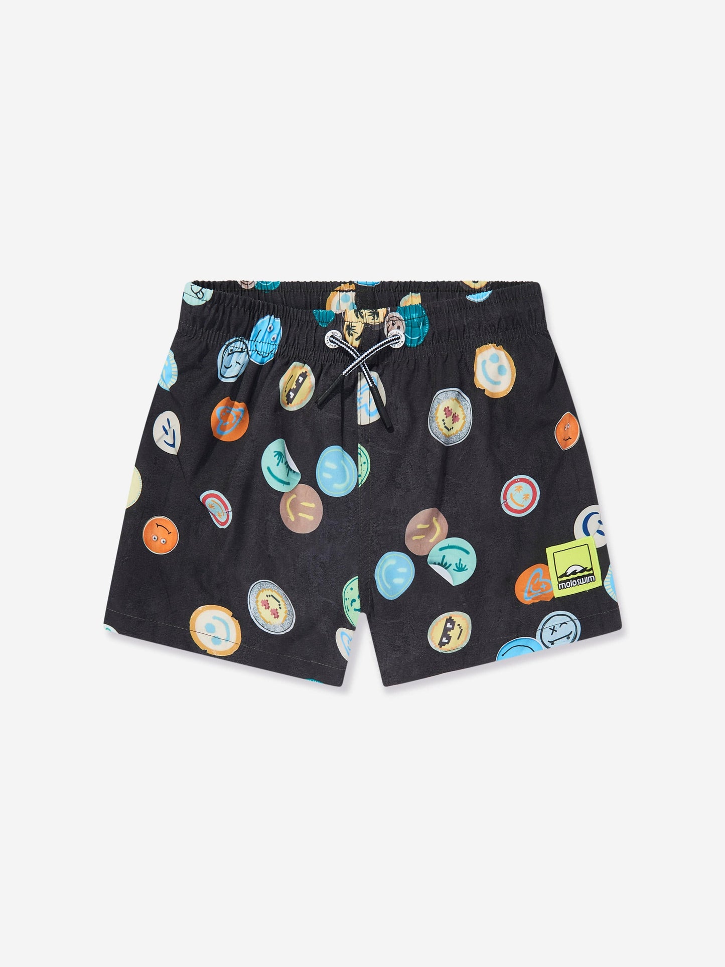 Boys Niko Smile All Over Swim Shorts in Black (UPF50+)