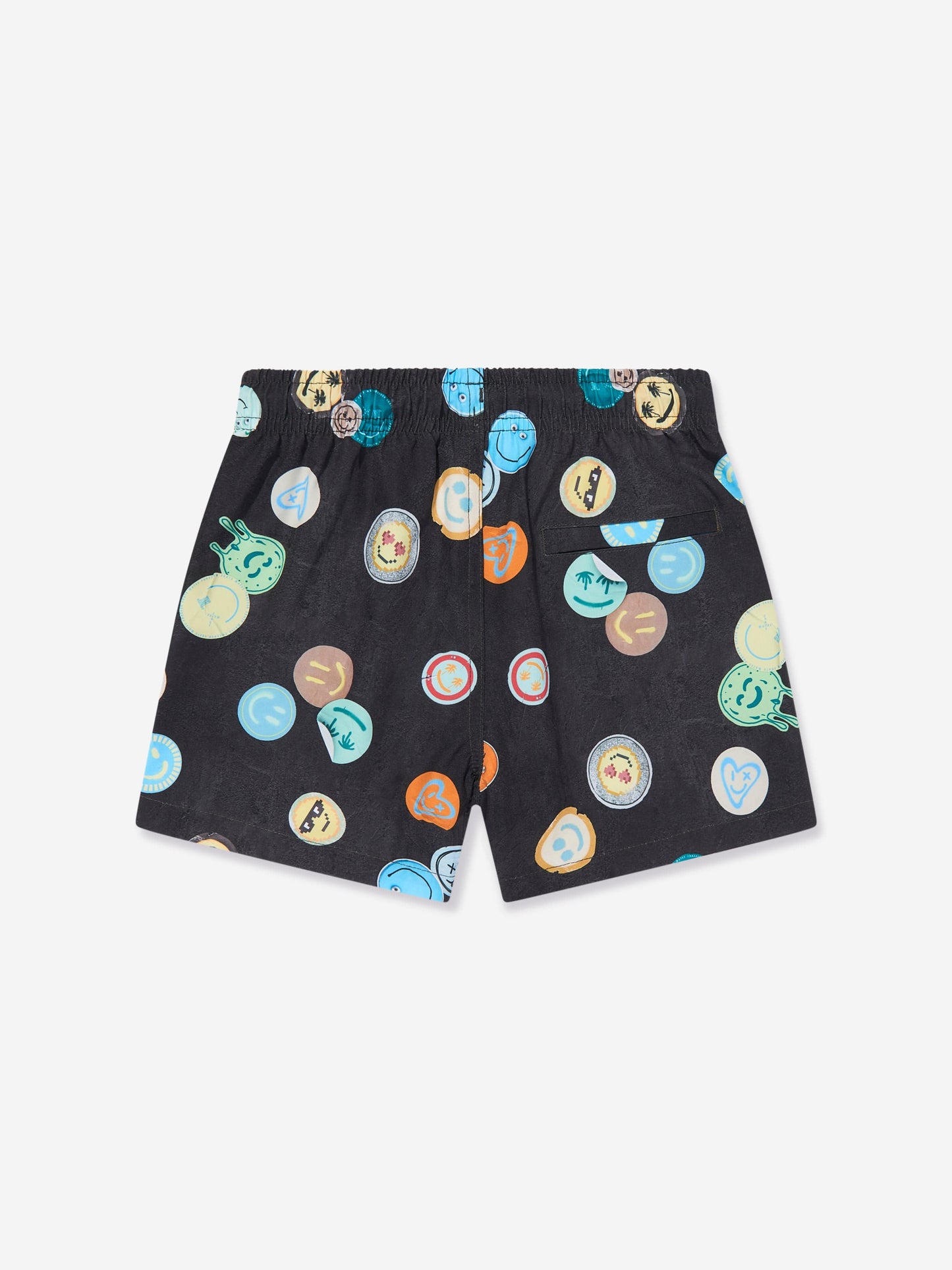Boys Niko Smile All Over Swim Shorts in Black (UPF50+)