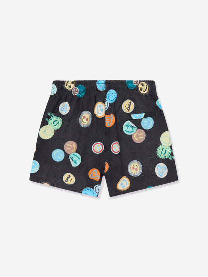 Boys Niko Smile All Over Swim Shorts in Black (UPF50+)