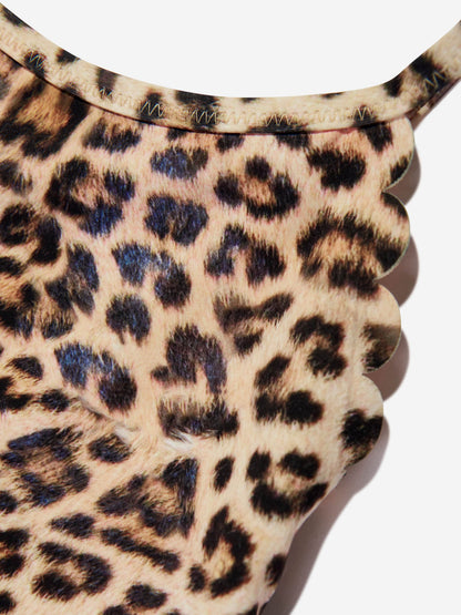 Girls Noelle Leopard Swimsuit in Brown (UPF50+)