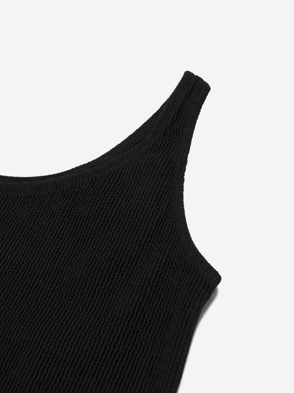 Girls Nai Solid Swimsuit in Black (UPF50+)