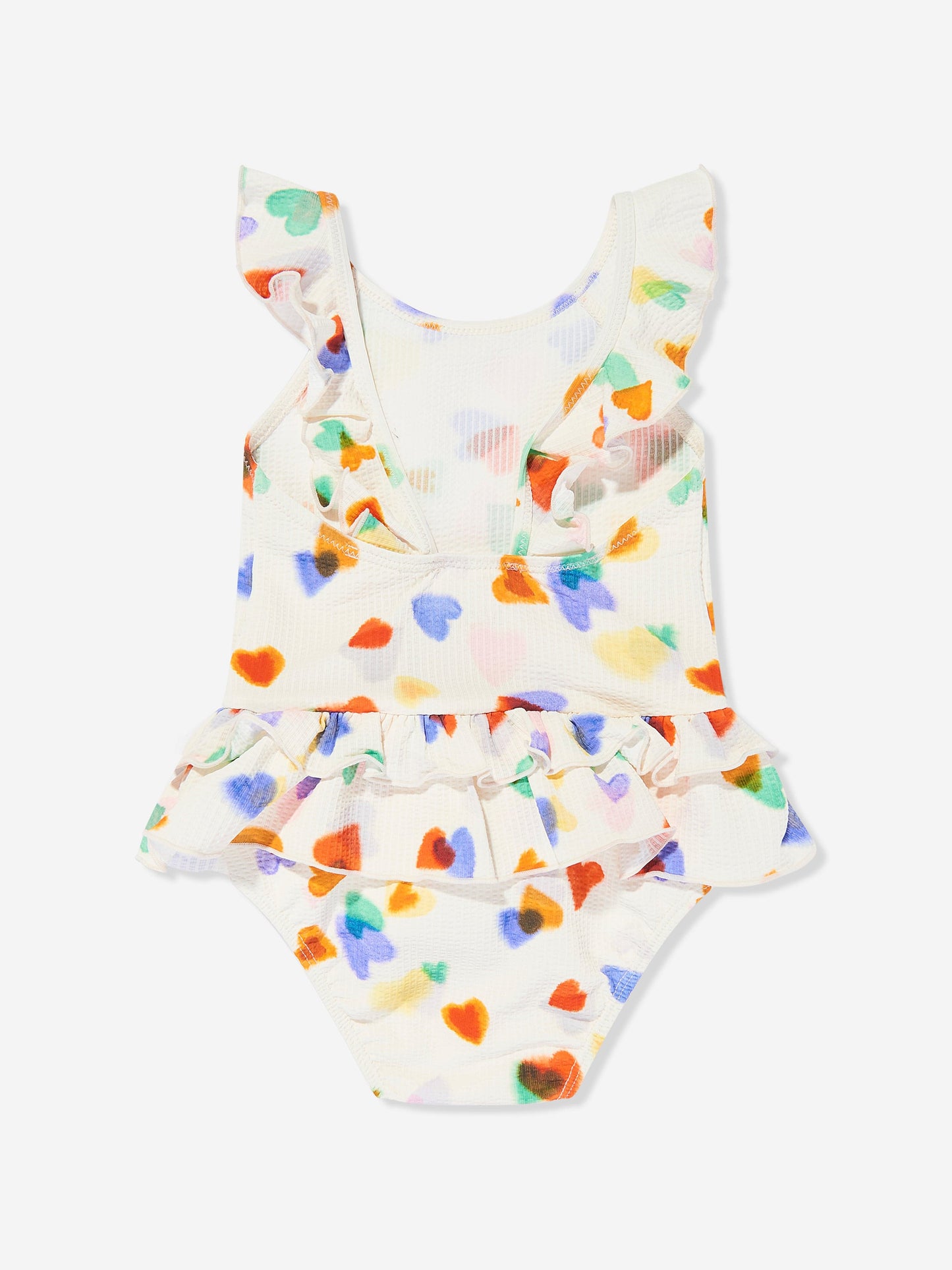 Baby Girls Nalani Rainbow Hearts Swimsuit in Ivory (UPF50+)