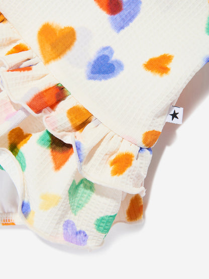 Baby Girls Nalani Rainbow Hearts Swimsuit in Ivory (UPF50+)
