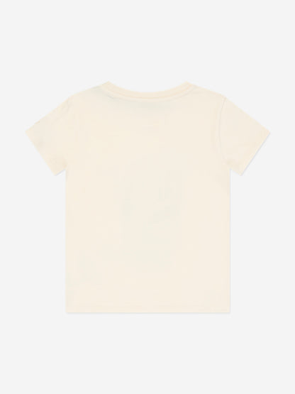 Moncler Enfant Girls Logo T-Shirt in Ivory