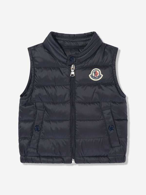 Baby Boys Down Padded New Amaury Gilet in Navy