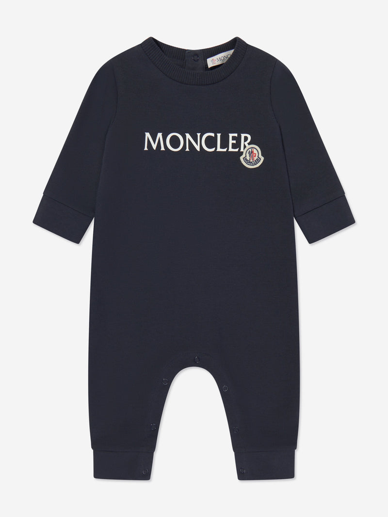 Baby Logo Romper in Navy