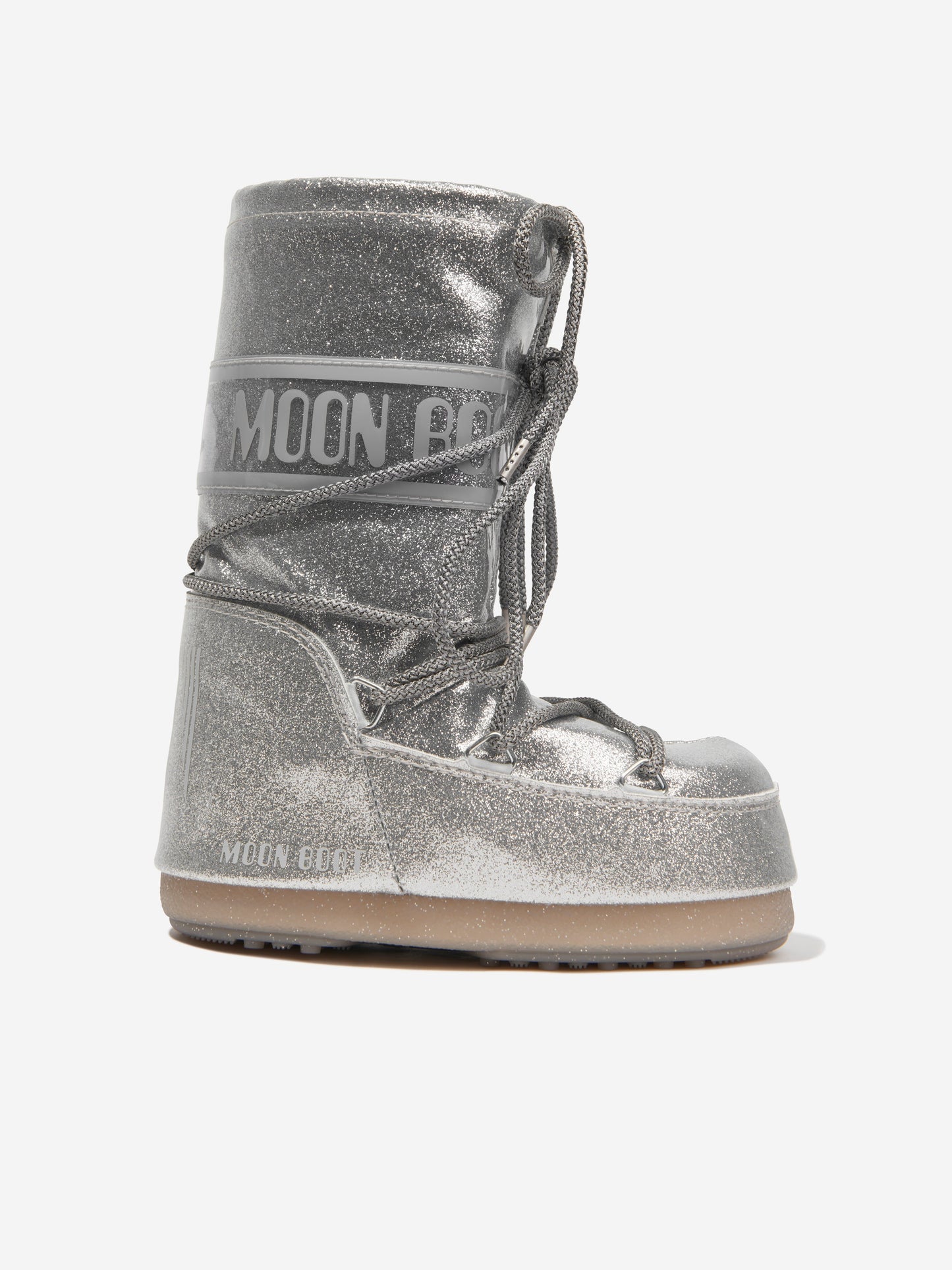 儿童 Icon 银色闪光雪地靴