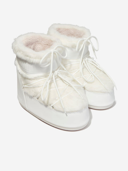 儿童 Icon Lowo 白色人造毛雪地靴