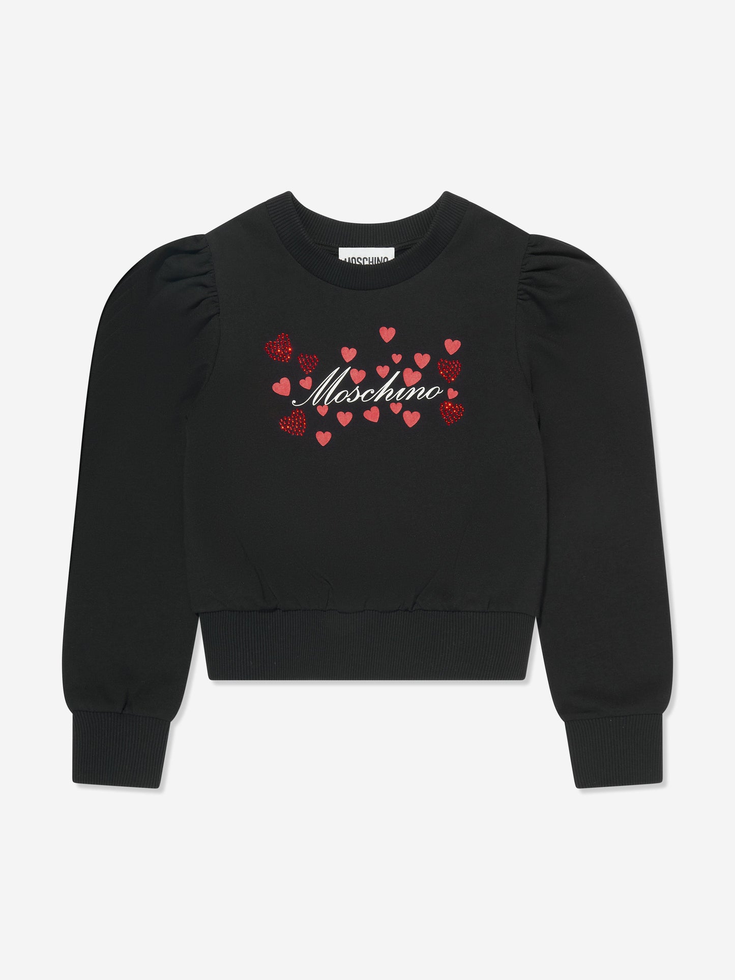 Moschino 女童黑色爱心徽标运动衫