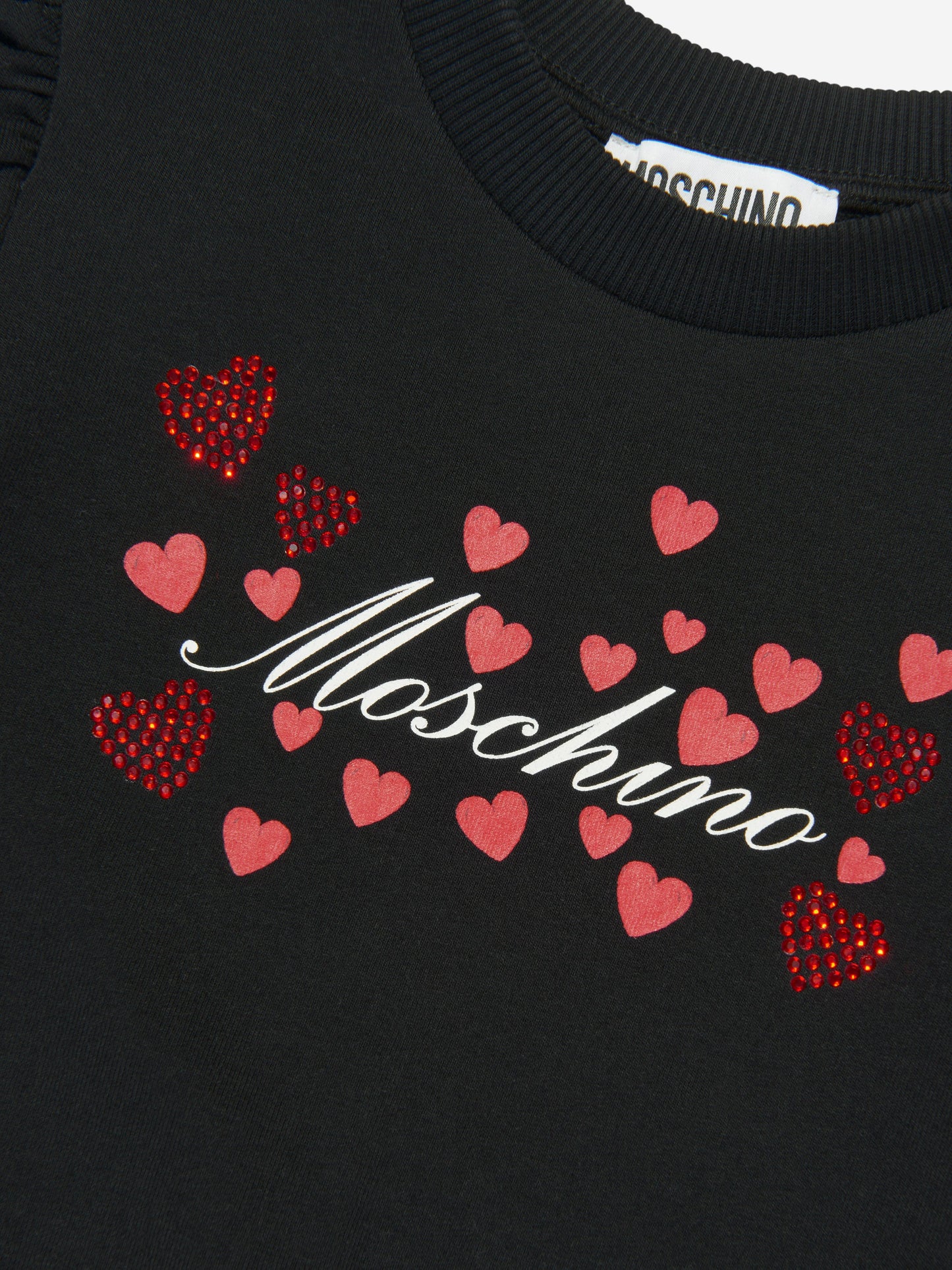 Moschino 女童黑色爱心徽标运动衫