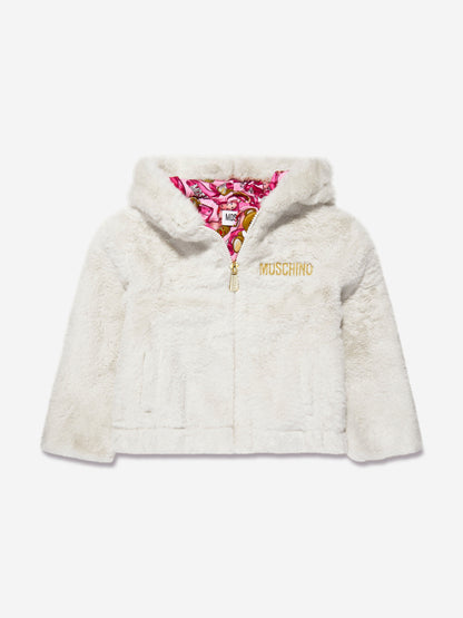 Moschino 女童连帽拉链夹克（象牙色）
