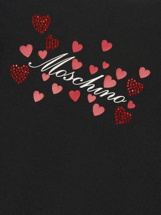 Moschino Girls Hearts Logo 黑色连衣裙