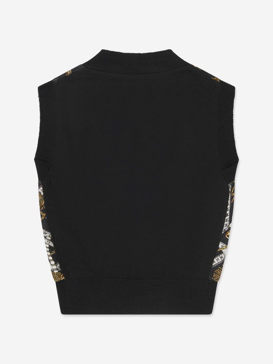 Moschino 女童羊毛针织背心（黑色）