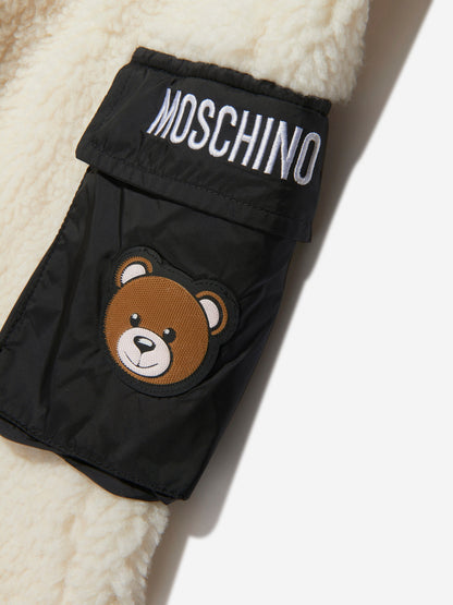 Moschino Kids 泰迪熊口袋慢跑裤（象牙色）