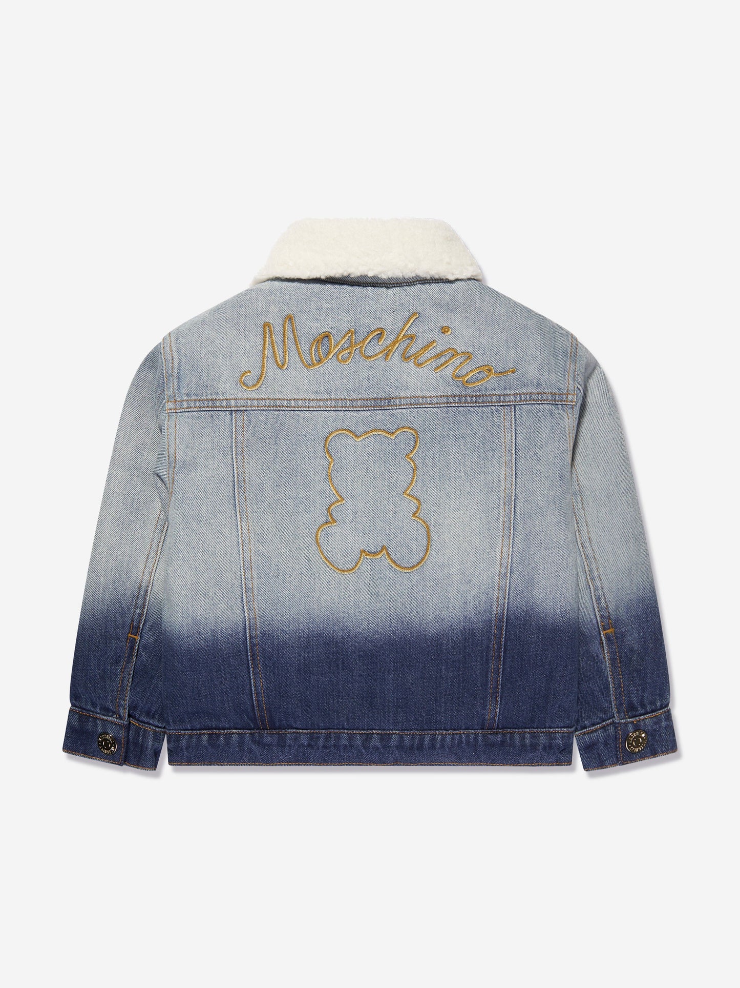 Moschino Kids 徽标牛仔夹克（蓝色）