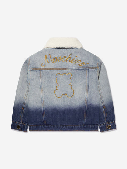 Moschino Kids 徽标牛仔夹克（蓝色）