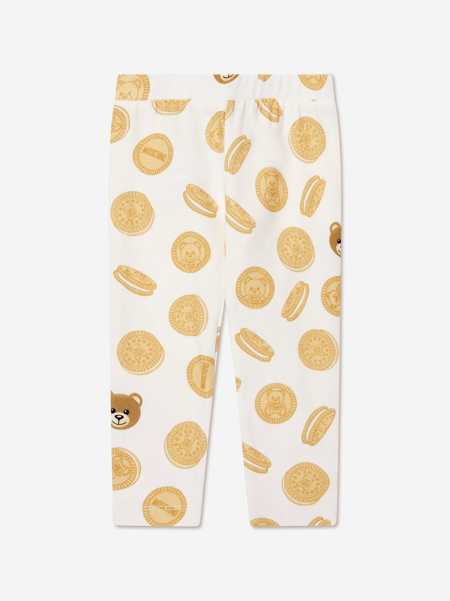 Moschino 女婴象牙色 Cookie 紧身裤