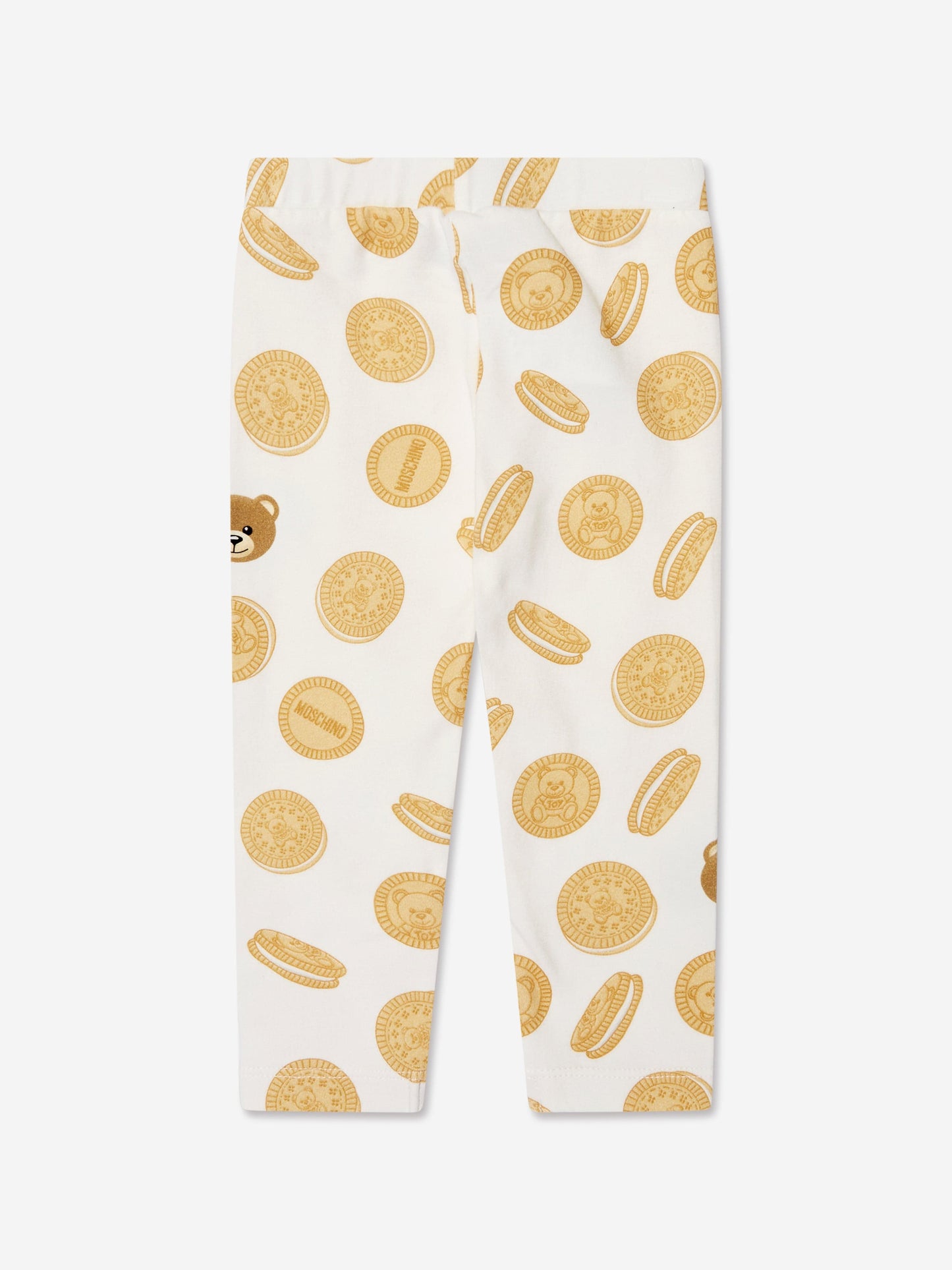 Moschino 女婴象牙色 Cookie 紧身裤