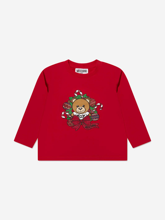 Moschino Baby 节日 T 恤（带礼品盒）（红色）