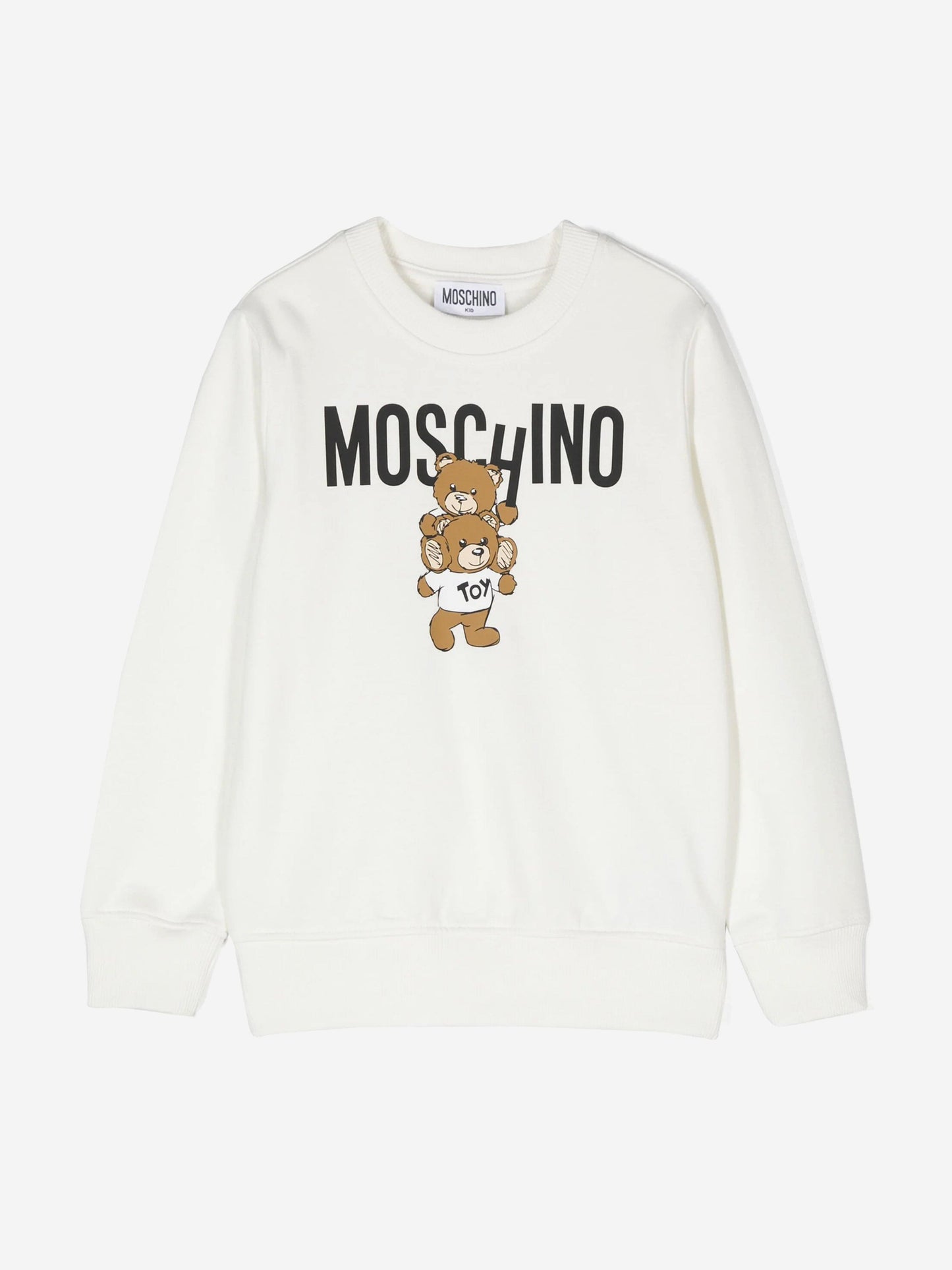 Moschino Kids 象牙色熊徽标运动衫