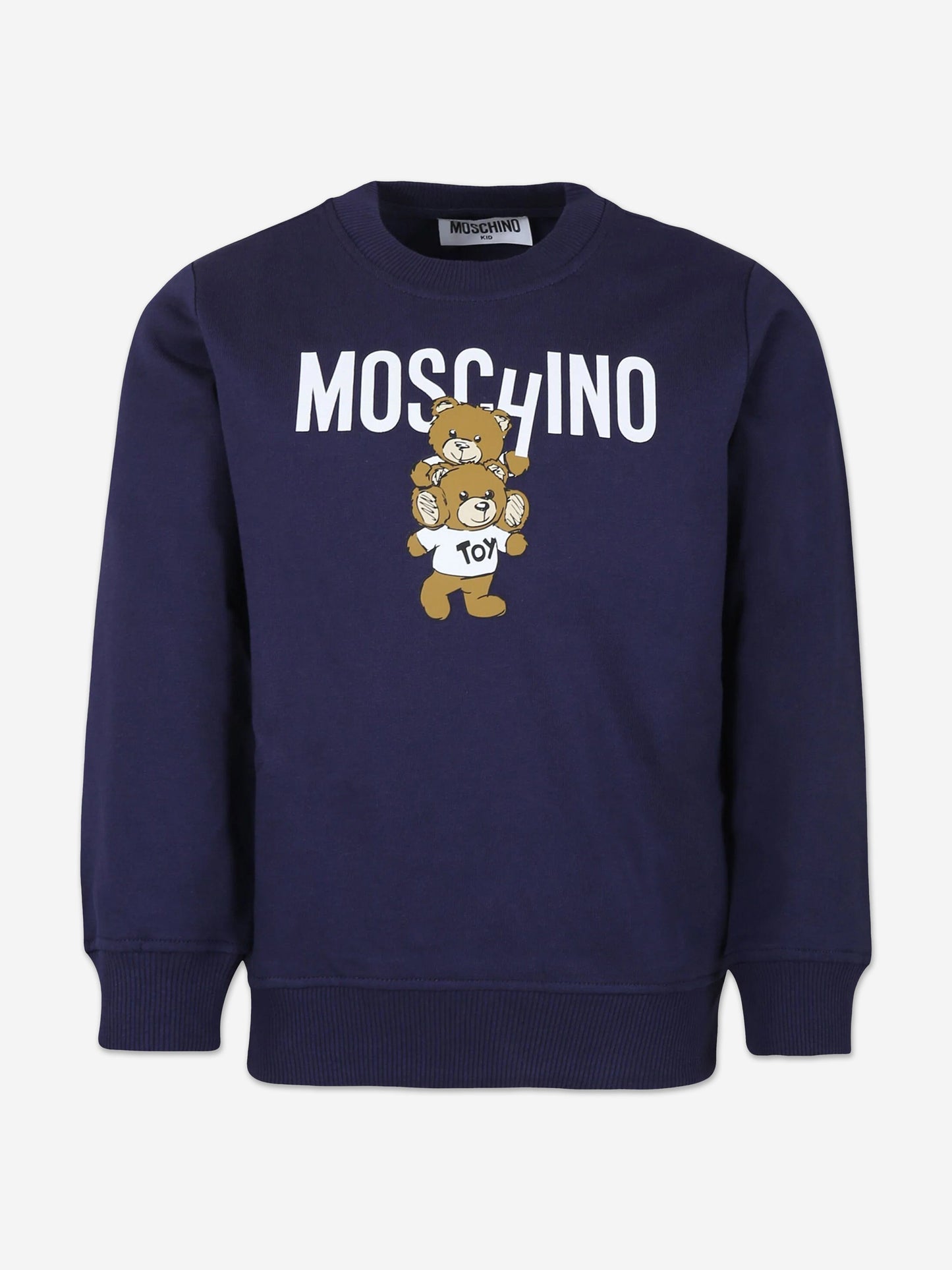 Moschino Kids 熊徽标运动衫（海军蓝）