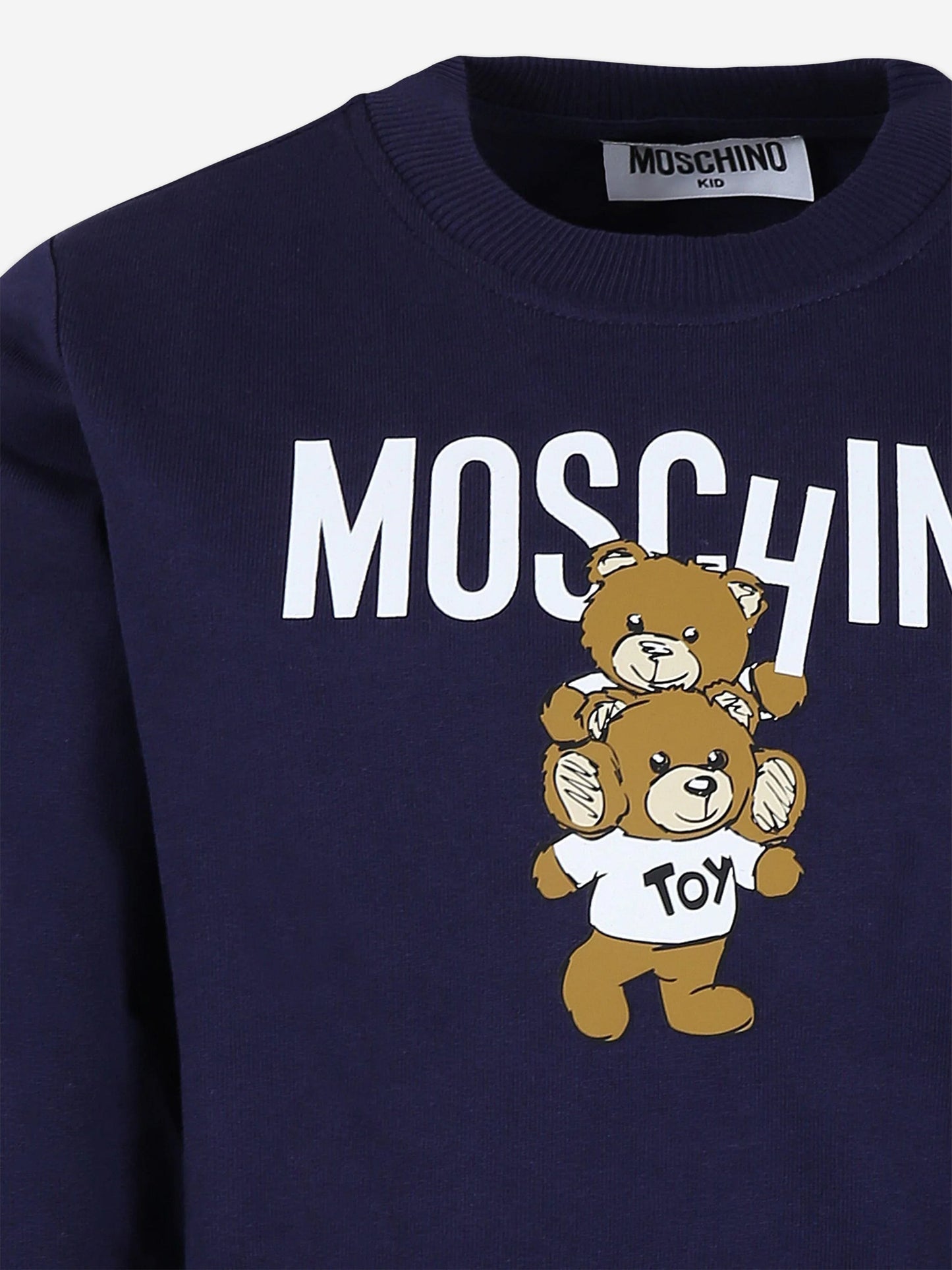Moschino Kids 熊徽标运动衫（海军蓝）