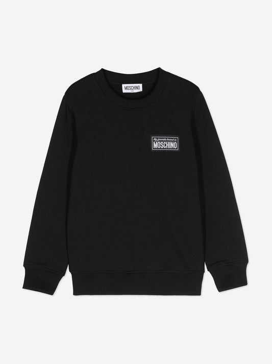 Moschino Kids 徽标运动衫（黑色）
