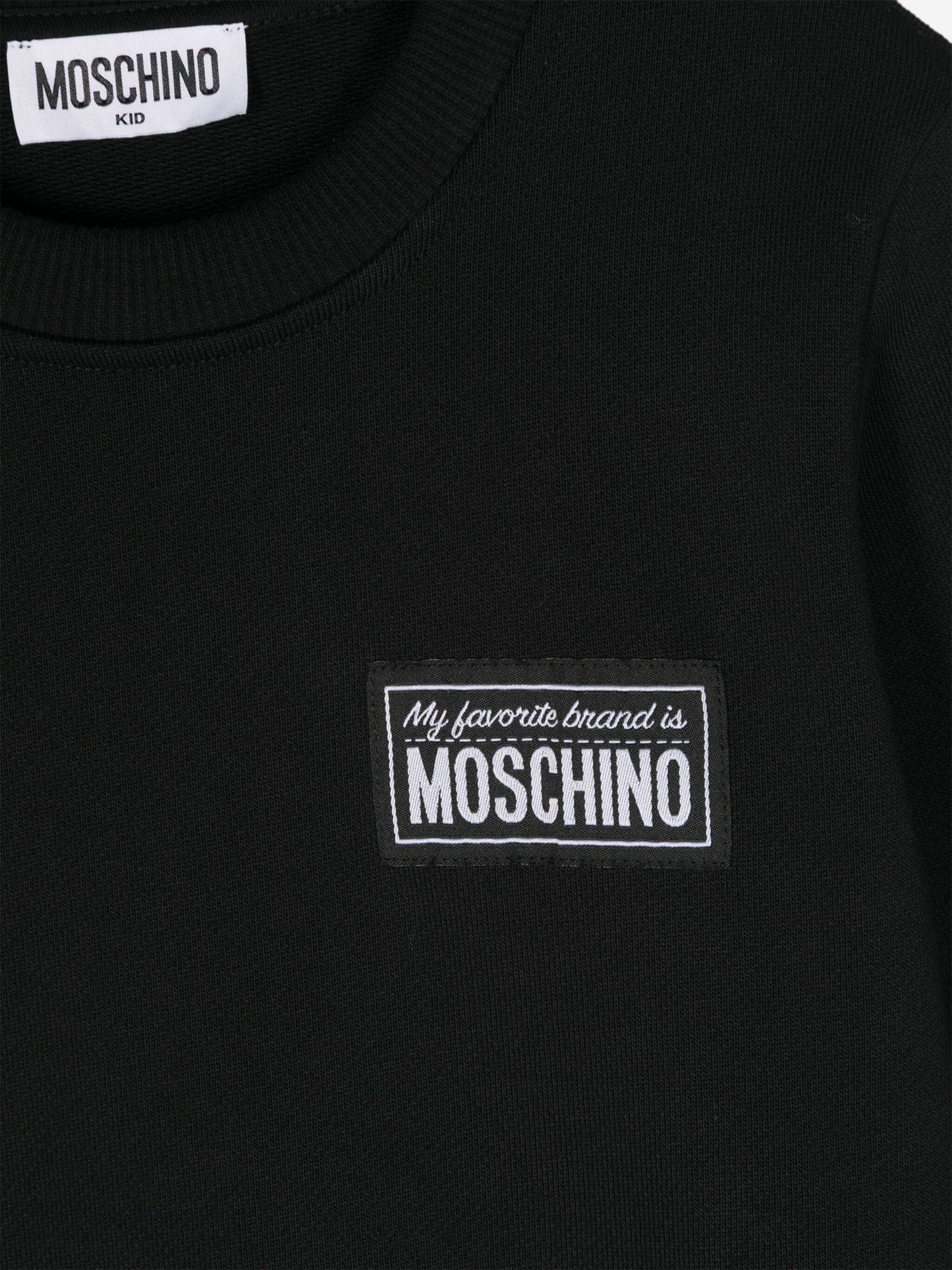 Moschino Kids 徽标运动衫（黑色）