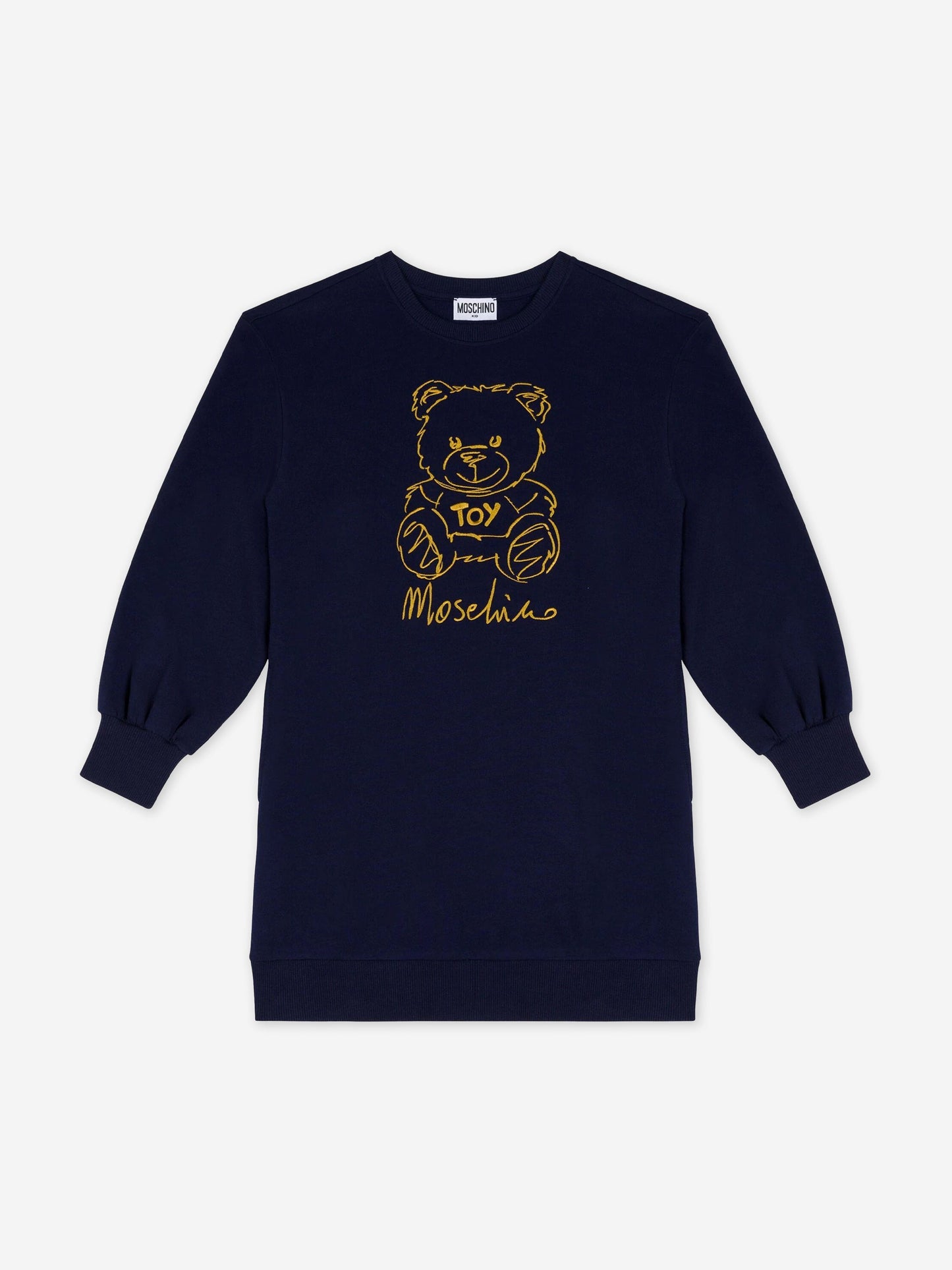 Moschino 女童熊徽标毛衣裙（海军蓝）