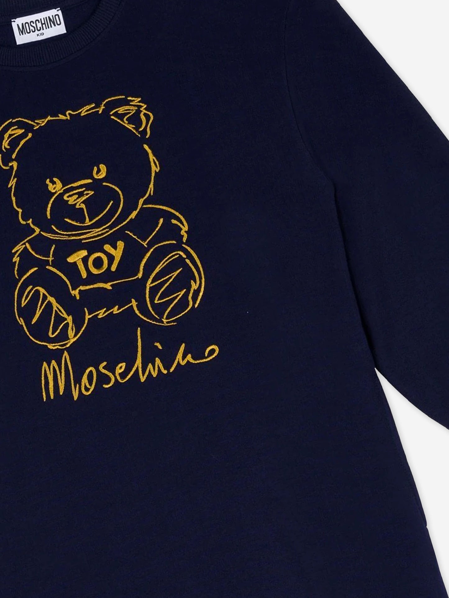 Moschino 女童熊徽标毛衣裙（海军蓝）