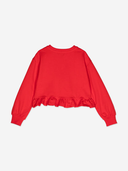 Moschino 女童红色泰迪熊徽标运动衫