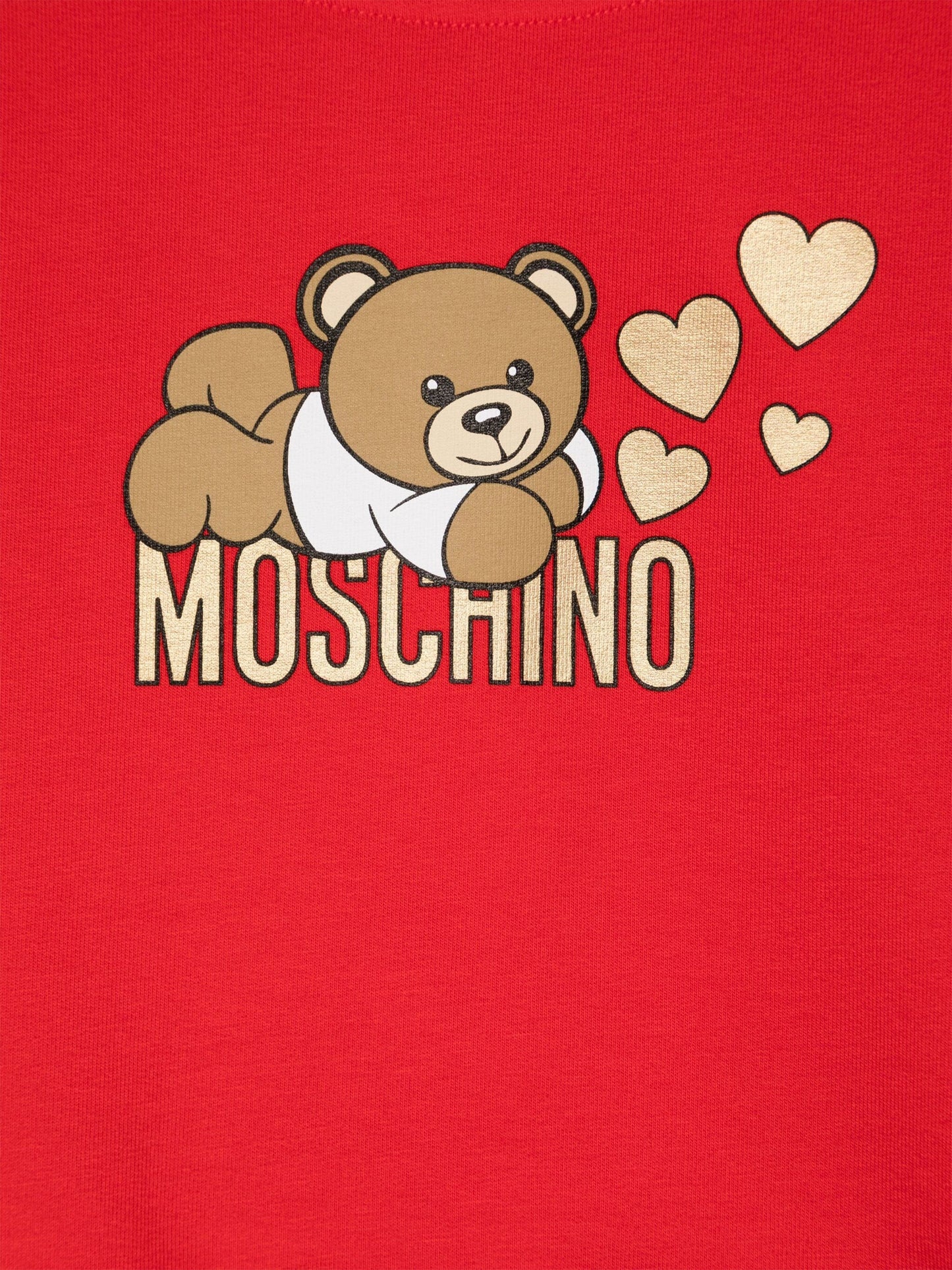 Moschino 女童红色泰迪熊徽标运动衫