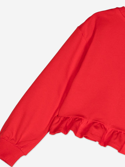 Moschino 女童红色泰迪熊徽标运动衫