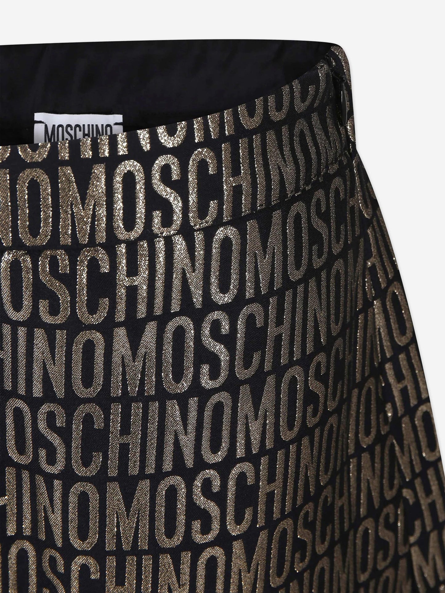 Moschino 金色女童徽标半身裙