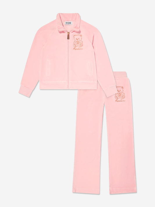 Moschino 女童泰迪熊徽标运动服（粉色）