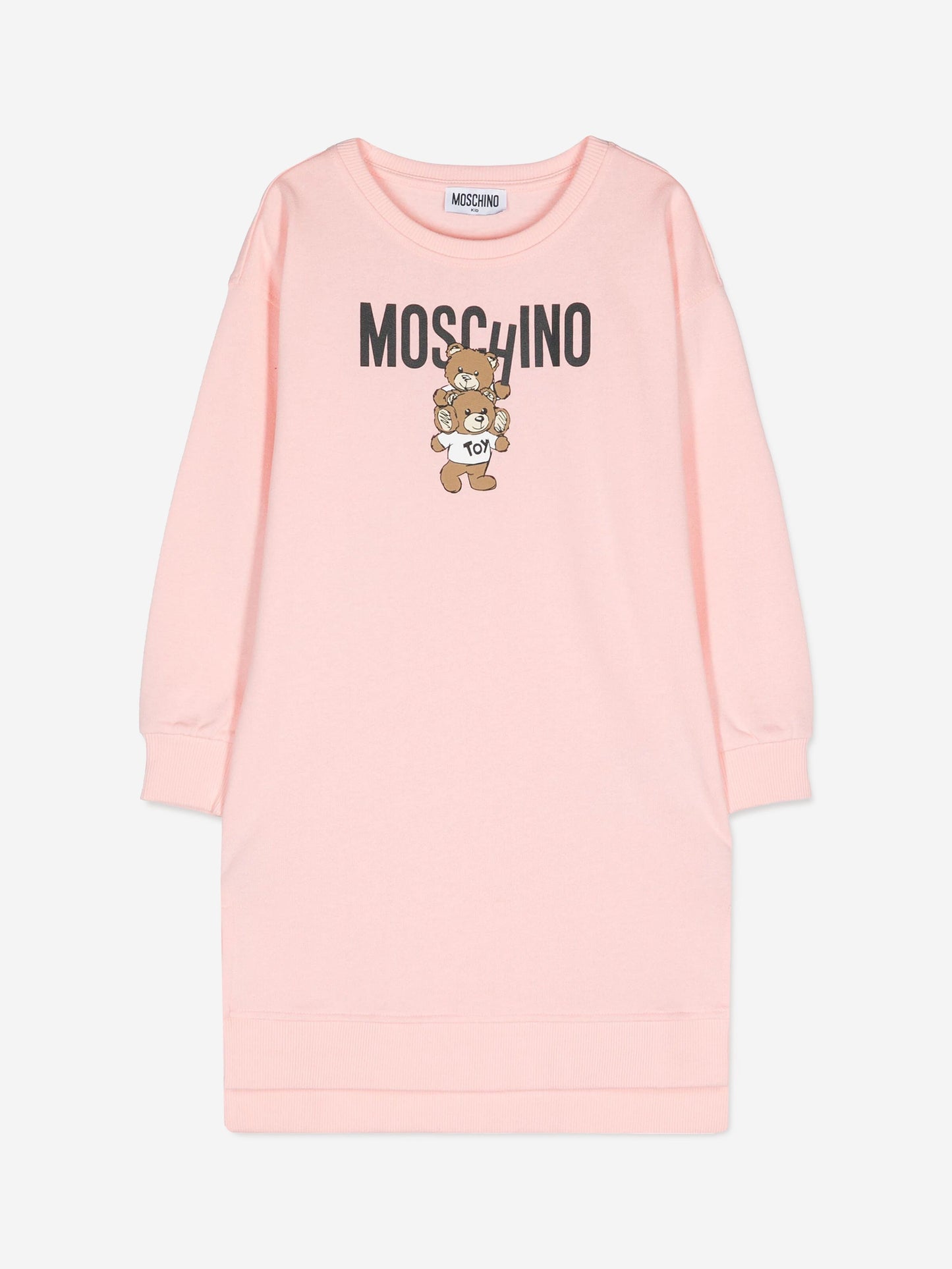 Moschino 女童粉色熊徽标毛衣裙