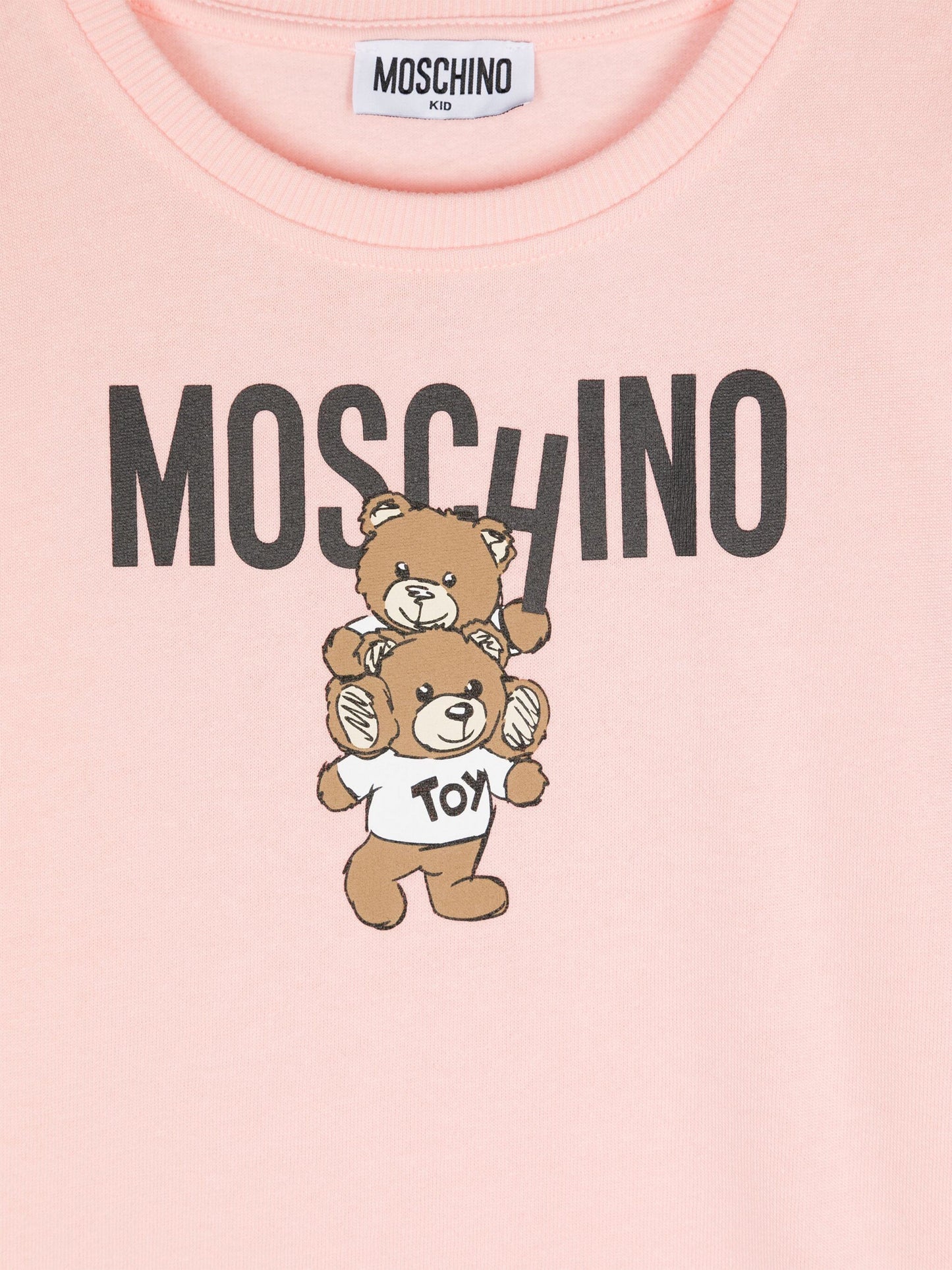 Moschino 女童粉色熊徽标毛衣裙