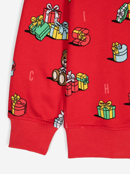 Moschino Kids 圣诞泰迪熊运动衫（红色）
